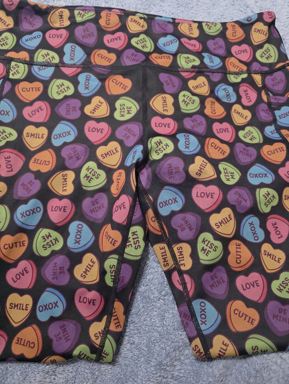 Constantly Varied Gear  Be Mine Valentine Conversation Heart Leggings Size Large